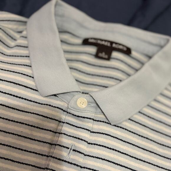 Michael Kors Striped Polo Shirt Size Large (item #103) - Picture 6 of 8